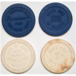 Four clay tokens