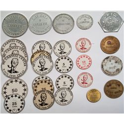 Large lot of Texas tokens including the place where 100 died in 1993