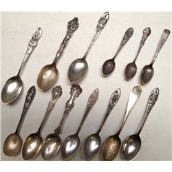 13 city and place Sterling Silver spoons
