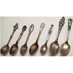 7 miscellaneous Sterling Silver spoons: hotels, battles etc.