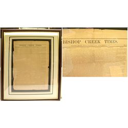 Unique, only known first edition newspaper from Bishop Creek