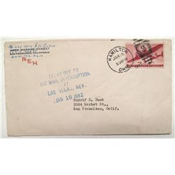 Air Mail delay envelope from Las Vegas, Nevada.