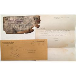 Amazing Burnt Letter that survived the post office
