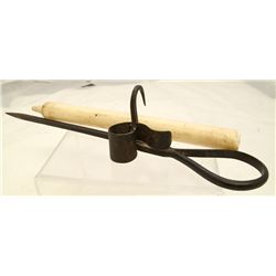 Varney style miner's candle stick holder with candle