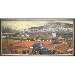 Folk Art painting of the Battle of Lookout Mountain: "The Battle Above the Clouds"