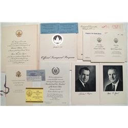 Nixon and Agnew Official Inaugural Program, Invitation, Ceremonies Program and Event Tickets