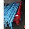 Image 1 : LOT OF BLUE AND RED PALLET RACKING (7 UPRIGHTS AND 12 SIDE RAILS)