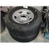 Image 1 : PAIR OF MICHELIN LTX MUD AND SNOW TIRES SIZE LT245-75R16 COMPLETE WITH STEEL RIMS