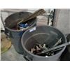 Image 1 : 2 LARGE GARBAGE CANS FILLED WITH ASSORTED CONSTRUCTION TOOLS