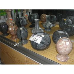 10 SOLID MARBLE ASSORTED SIZE VASES