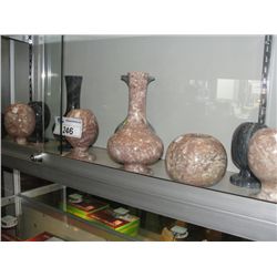 10 SOLID MARBLE ASSORTED SIZE VASES