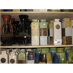 SHELF LOT OF ORIENTAL CERAMIC VASES