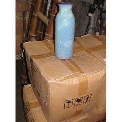 ONE CASE OF ORIENTAL CERAMIC BLUE VASES
