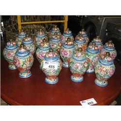 LOT OF 18 ORIENTAL CERAMIC LIDDED URNS