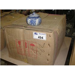 ONE CASE OF ORIENTAL CERAMIC LIDDED JARS