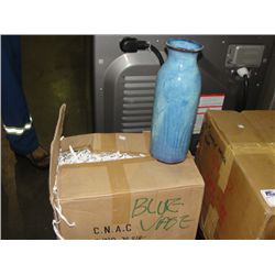 ONE CASE OF ORIENTAL CERAMIC BLUE VASES