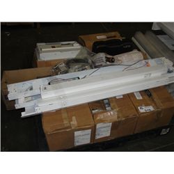 PALLET LOT OF ASSORTED ELECTRICAL; LIGHT FIXTURES, BULBS, ETC