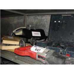 SHELF LOT OF ASSORTED TOOLS