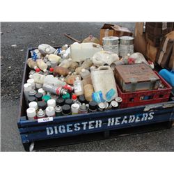 PALLET LOT OF ASSORTED PAINTS, LUBRICANTS AND CLEANERS