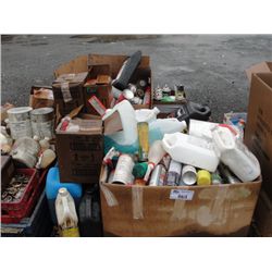 PALLET LOT OF ASSORTED PAINTS, LUBRICANTS AND CLEANERS