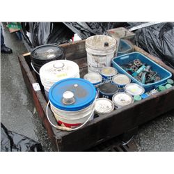 PALLET LOT OF PAINTS AND ASSORTED LUBRICANTS