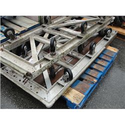 3 ALUMINUM FRAMED 6 WHEEL FLAT DOLLIES