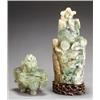 Image 1 : Two Chinese Green Quartz Covered Censers...
