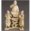 Image 1 : Chinese Ivory Group of a Guandi and Two Attendants...