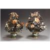 Image 1 : Pair of Chinese Hardstone Flowering Plants in CloisonnÄ Enamel JardiniÅres...