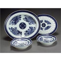 Three Chinese Export 'Blue Fitzhugh' Table Articles...