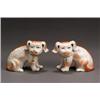 Image 1 : Pair of Chinese Export Parcel Gilt and Iron-Red Glazed Biscuit Figures of Seated Spaniels...