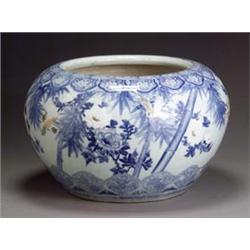 Japanese Blue, White and Iron Brown Glazed JardiniÅre...