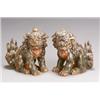 Image 1 : Pair of Japanese Decorated Lacquered Wood Temple Guardian Lions (Koma Inu)...