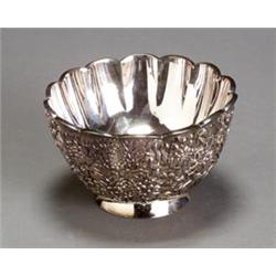 Japanese Embossed Sterling Chrysanthemum Bowl...