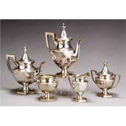 Chinese Export Sterling Five-Piece Coffee and Tea Service...