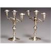 Image 1 : Pair of Hamilton Weighted Sterling Three-Light Candelabra...