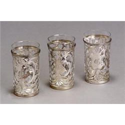 Set of Twelve International Sterling-Mounted Water Glasses...