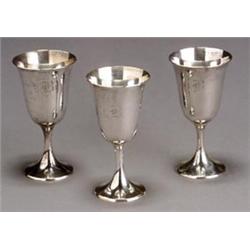 Set of Eleven Gorham Sterling Stem Goblets...