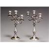 Image 1 : Pair of Gorham Weighted Sterling Three-Light Candelabra...