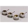 Image 1 : Set of Four Russian Silver and Enameled Salt Cellars and Spoons...