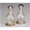Image 1 : Pair of German Rococo Style Silver Mounted Etched Glass Decanters...
