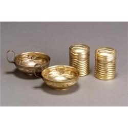 Four Greek Gilt Silver Table Articles...
