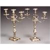 Image 1 : Pair of English Silver Plate Three-Light Candelabra...