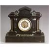 Image 1 : French Gilt Metal and Green Marble Inlaid Slate Mantel Clock...