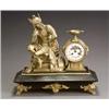 Image 1 : French Gilt Metal and Faux Slate Figural Mantel Clock...