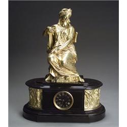 Napoleon III Ormolu and Slate Mantel Clock...