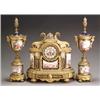 Image 1 : Louis XVI Style Ormolu and SÅvres-Type Three-Piece Clock Garniture...