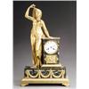 Image 1 : Empire Ormolu and Vert Maurin Marble Figural Mantel Clock...