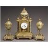 Image 1 : Louis XVI Style Ormolu Mounted Green Onyx Three Piece Clock Garniture...