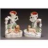 Image 1 : Pair of Staffordshire Figural Spill Vases...